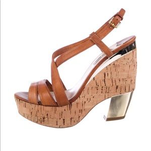 Miu Miu cork and leather wedge sandals 🤩